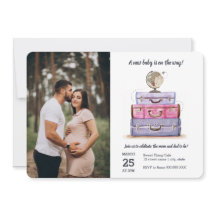 Travel Baby Shower Rosa Lila Suitcase