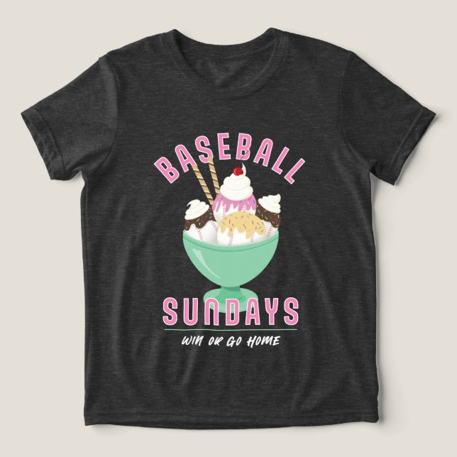 Travel Baseball Söndag Ice Cream T-Shirt (Design Framsida)