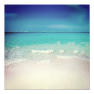 Travel Beach Scene Sommar Vintage Film Tropical Fototryck