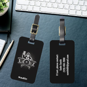 Travel Bigfoot Flygplan Funny Black Bagagebricka