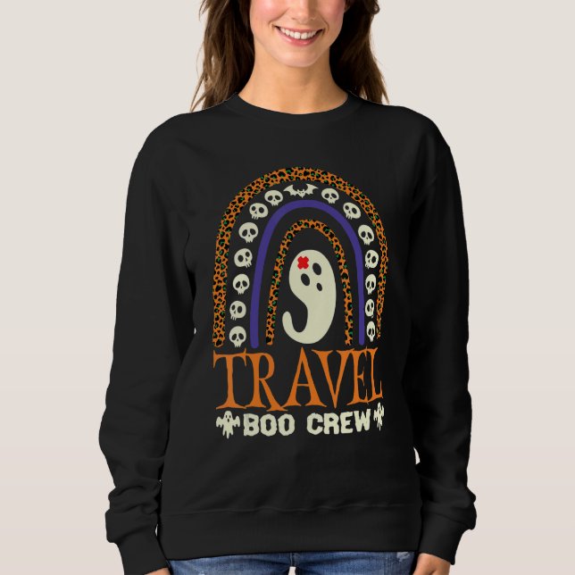 Travel Boo Crew Nurse Halloween Nurses Cute Ghost  T Shirt (Framsida)