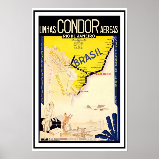 Travel Brasil Brasilien ~ Vintage Poster (Framsidan)