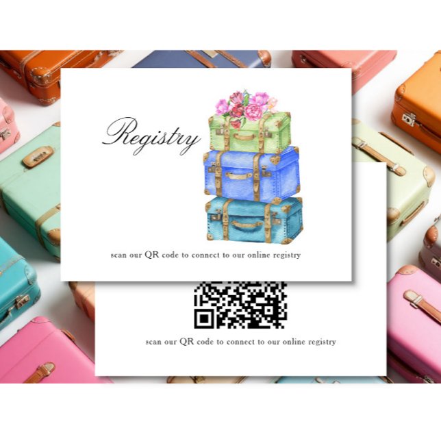 Travel Bridal shower QR code for registry  Tilläggskort (Skapare uppladdad)