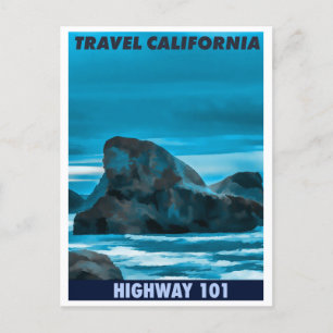 Travel California, Highway 101, Retro Travel Vykort