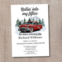 Travel Classic Retro Car Rolling 50:e födelsedagen
