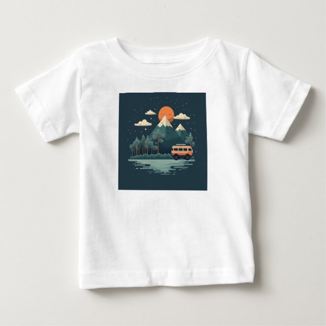 Travel Design Baby Tops T Shirt (Framsida)