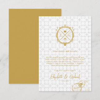 Travel Destination Wedding Gold Tack Kort