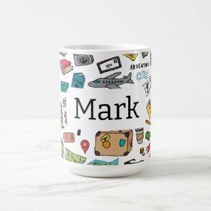 Travel eart London Paris Airplan Resa Traveler Kaffemugg
