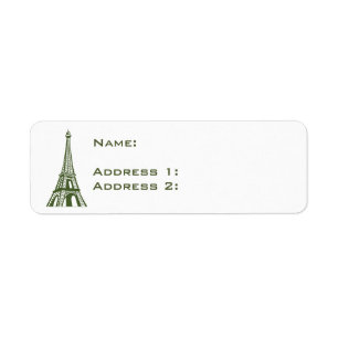 Travel Europe Eiffel Torn Returadress Etikett