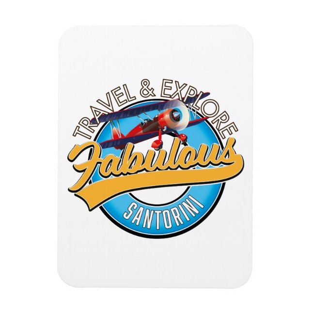 Travel & Explore Fabulous Santorini Magnet (Vertikal)