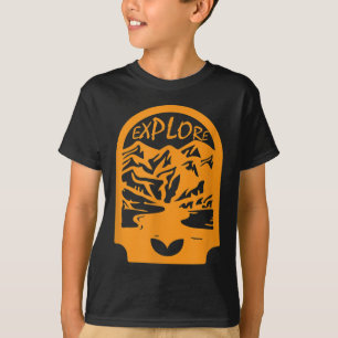 Travel Explore Mountain Graphic Avslappnad Camping T Shirt