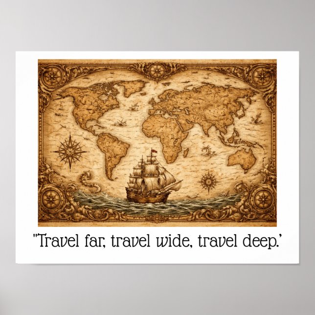  "Travel far, travel wide, travel deep.. Poster (Framsidan)