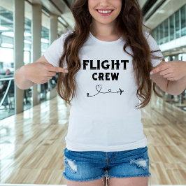 Travel Flight Crew Black Airplane Heart Vacation T Shirt