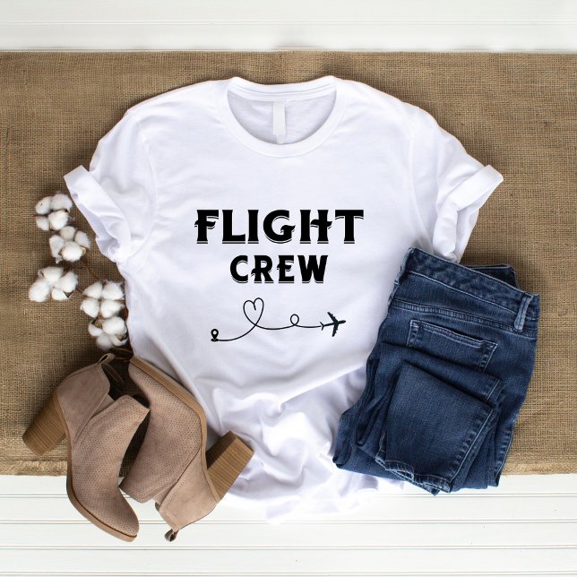 Travel Flight Crew Black Airplane Heart Vacation T Shirt (Skapare uppladdad)