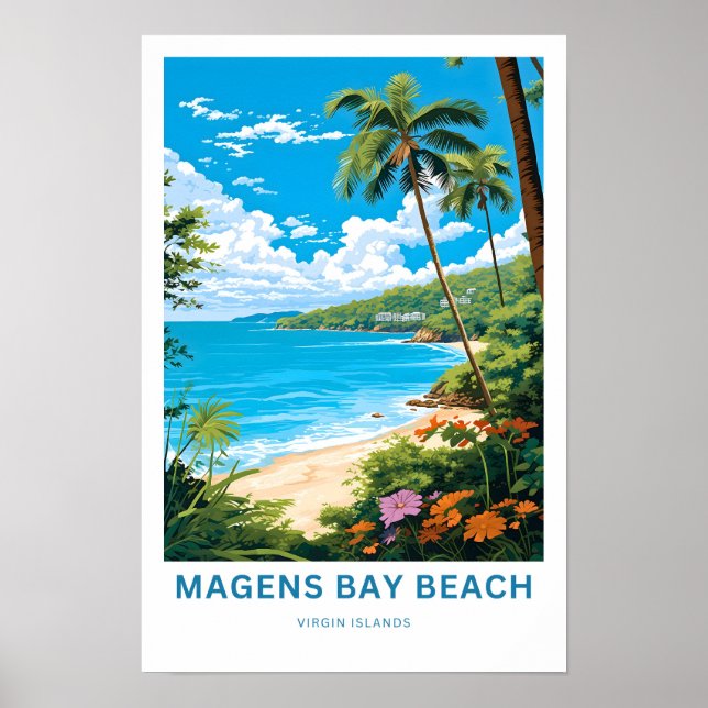 Travel för Magens Bay Beach Virgin Islands Travel  Poster (Framsidan)