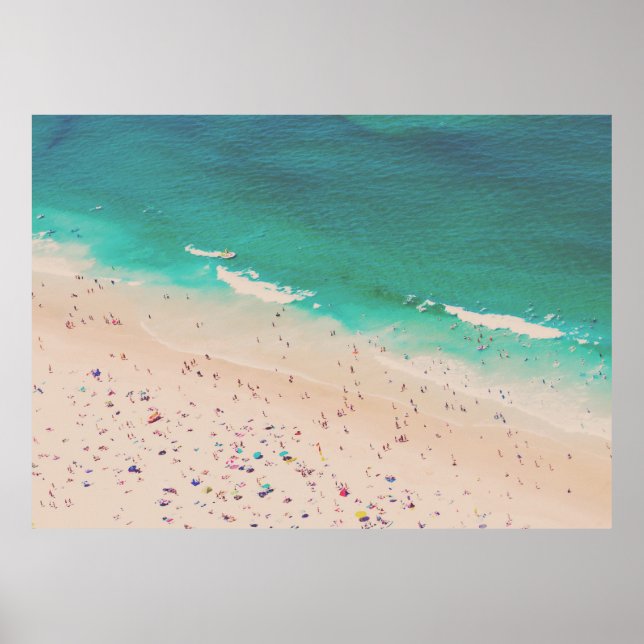Travel Foto av Beach med Turquise Vatten Poster (Framsidan)