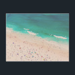 Travel Foto av Beach med Turquise Vatten Vykort<br><div class="desc">Travel Photography - det här är ett flygfoto av en fullsatt strand med en vacker turkos blå hav.</div>