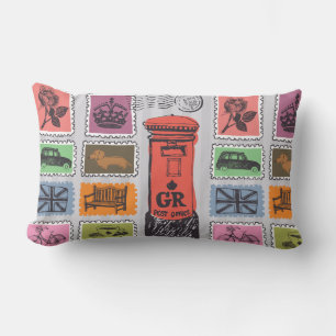 Travel Frimärke Lumbar Pillow Lumbarkudde