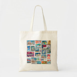 TRAVEL FRIMÄRKE TOTE BAG TYGKASSE