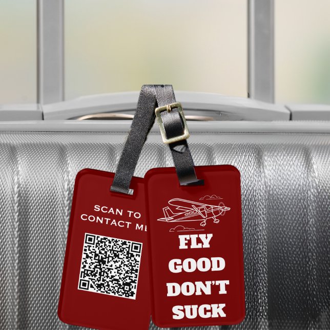 Travel Funny "Fly Bra Don Suck" och flygplan Bagagebricka (Skapare uppladdad)
