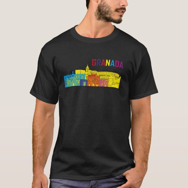Travel Granada Spanien Europe Spansk familj Vacati T Shirt (Framsida)