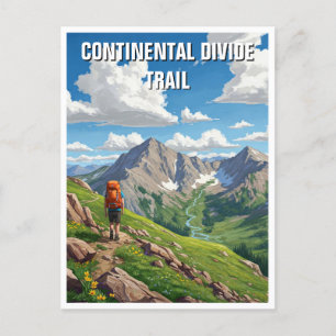 Travel Hiker för kontinentaldelning Vykort