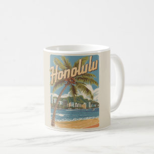 Travel Honululu, hawaii-tropisk strandgåva Kaffemugg