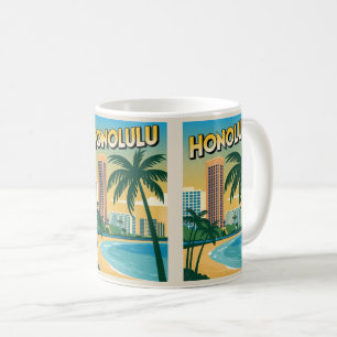 Travel Honululu, hawaii-tropisk strandgåva Kaffemugg