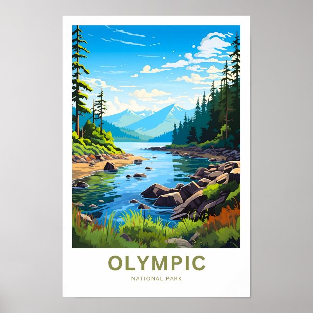 Travel i den olympiska nationalparken poster (Framsidan)