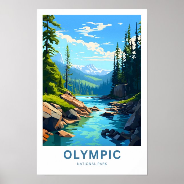 Travel i den olympiska nationalparken poster (Framsidan)