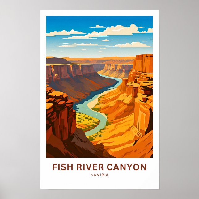 Travel i Fish River Canyon Namibia Travel Print Poster (Framsidan)