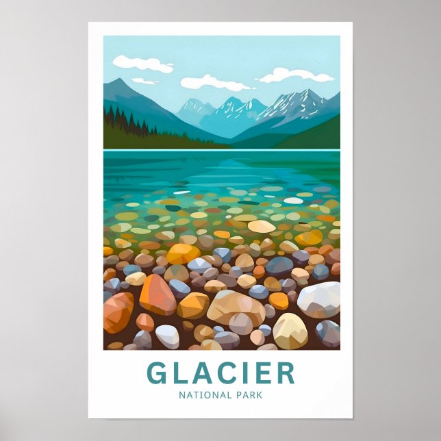 Travel i Glacier National Park Travel Poster (Framsidan)