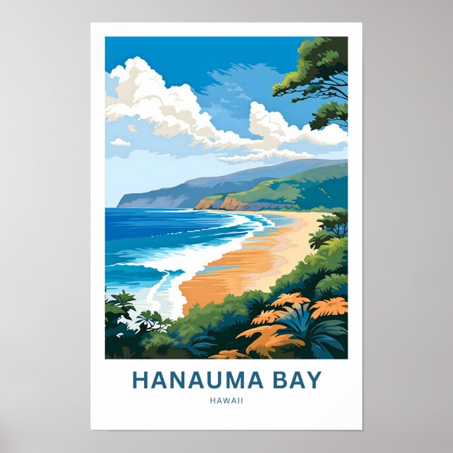 Travel i Hanauma Bay Hawaii Travel Skriv ut Poster (Framsidan)