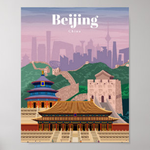 Travel i konst-China till Peking Poster