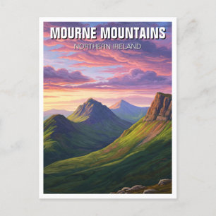Travel i Mourne Mountains Northern Ireland Vykort