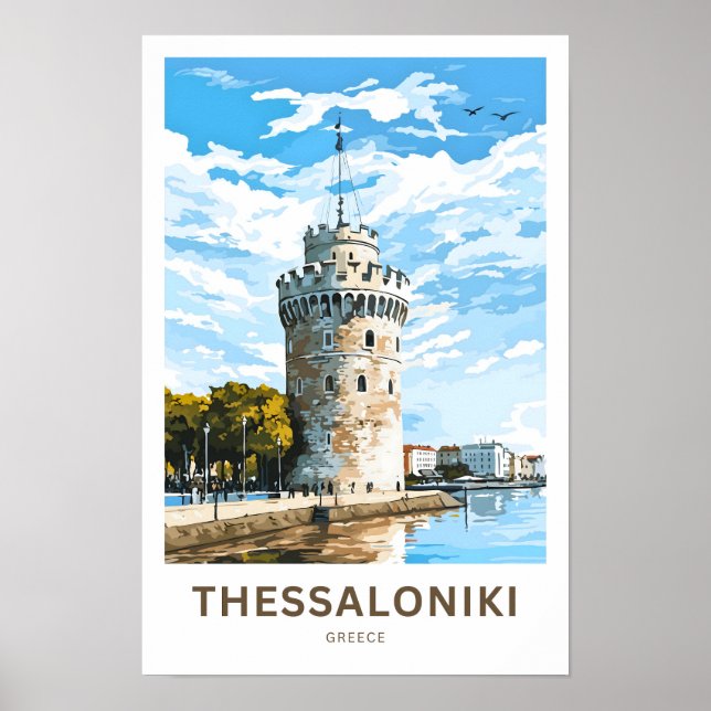Travel i Thessaloniki Grekland Poster (Framsidan)