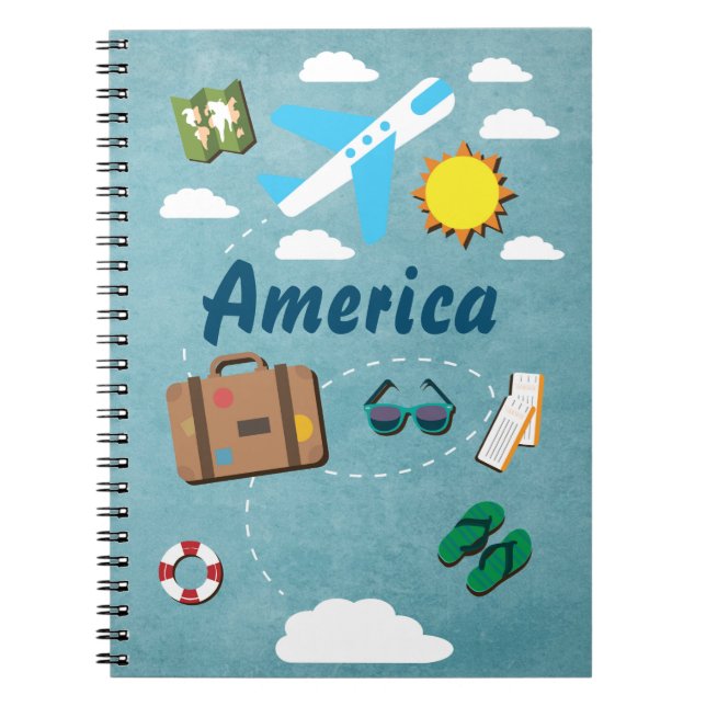 Travel Journal Anpassade Vacation Resa Planner Anteckningsbok (Framsidan)
