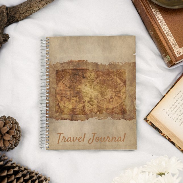 Travel Journal Vintage, Papper Karta Anteckningsbok (Skapare uppladdad)