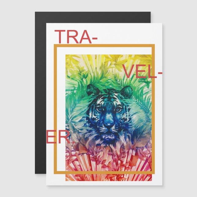 Travel Jungle Vild Tiger Tropical Löv (Fram/baksida)