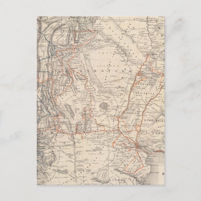 Travel Karta av dr V Martin de Moussy Vykort (Framsida)