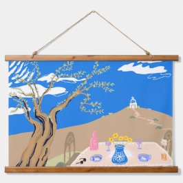 Travel keepsake Greek afternoon olive tree scene