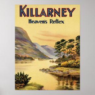 Travel Killarney Ireland med Railways Vintage Poster