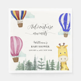 Travel Luftballong Jungle Giraffe Baby Shower Pappersservett