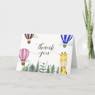 Travel Luftballong Jungle Giraffe Baby Shower Tack Kort