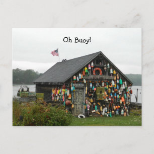 Travel Maine Lobster Buoys Oh Buoy shack view PC Vykort