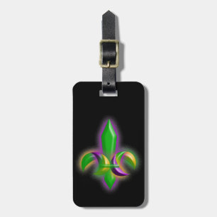 Travel Mardi Gras färg fleur de lis faux-dust Bagagebricka