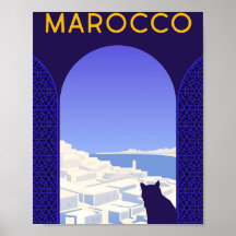 *~* Travel Marocco Marocko Cat Window Ledge Blue