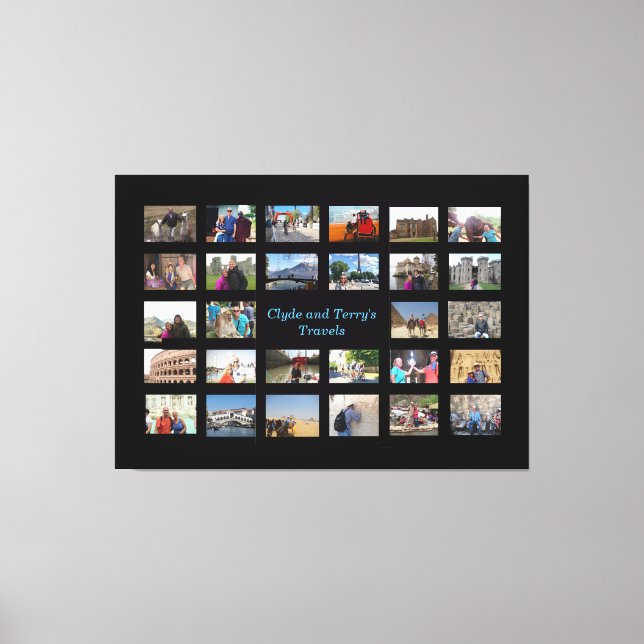 Travel Memories Collage 36 X 24 Black Background Canvastryck (Framsida)