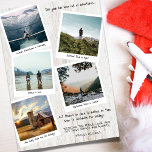 Travel Memories Photo Collage jul Julkort<br><div class="desc">Vi presenterar vårt Helgdag Photo Collage Card, ett hjärtskärpt sätt att fånga kärnan av ett år fyllt med äventyr och reseminnen. Det här unika kortet har fem fyrkantiga resefoton som är noggrant kurvformade för att visa dina favoritstunder från världen runt. Det är perfektens val för dem som har ägnat året...</div>