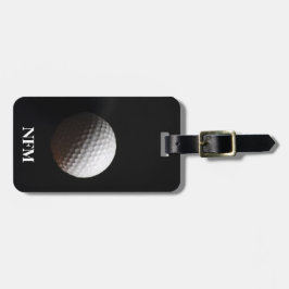 Travel Monogram Sports White Golf Boll på Black Bagagebricka